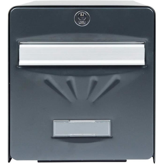 BURG WACHTER Galvanized Seaside Letterbox - Glass Back Door - Anthracite Gray