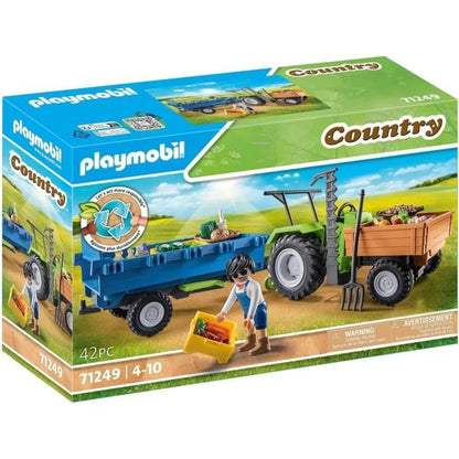 Playmobil - 71249 - Country the farm - Tractor with trailer