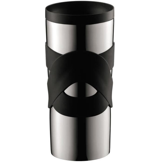 BODUM Insulated Travel Mug - Double-walled stainless steel - Airtight screw-on lid - 0.35 l - Black