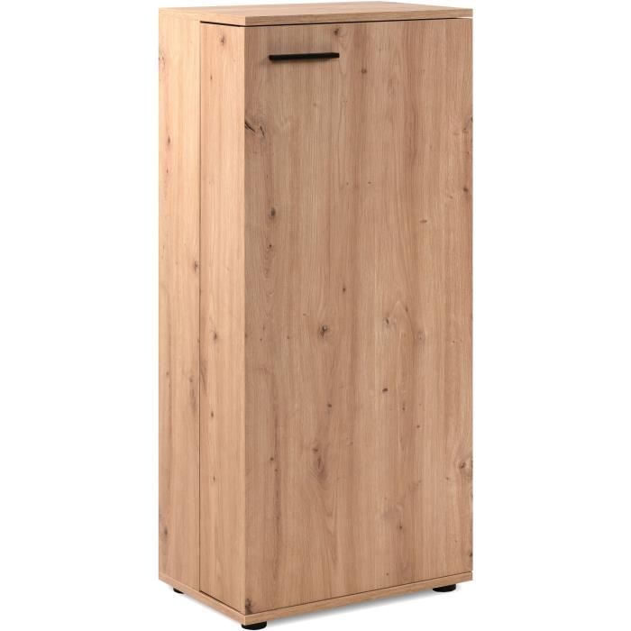 Satos shoe cabinet - Artisan oak - 100 x 110 x 34 cm - Capacity 12 pairs