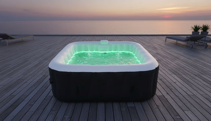 SUNSPA Laminated square inflatable spa 6 people with Led
