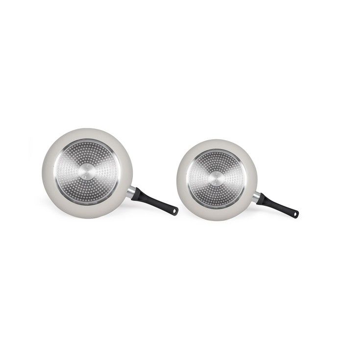 Set of 2 stone effect pans - Livoo - MEN124GR - Grey