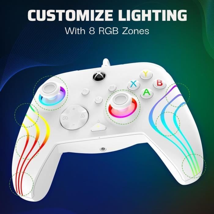 Gamepad - PDP - Afterglow Wave - Wired - White - PC and Xbox Compatible