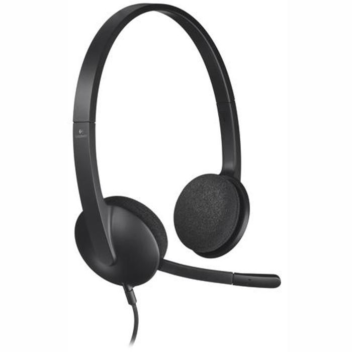 LOGITECH - H340 Wired USB Stereo Headphones - Black