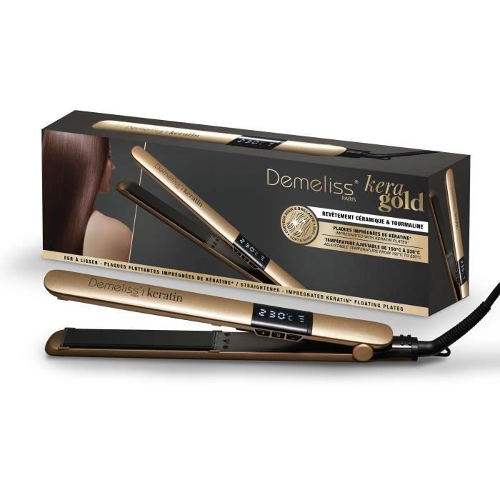 Straightener - SAINT ALGUE - Demeliss Kera Gold - Thin plates 25 mm