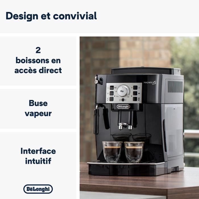 Automatic espresso machine with grinder - Delonghi Magnifica s ecam22.140.b - black
