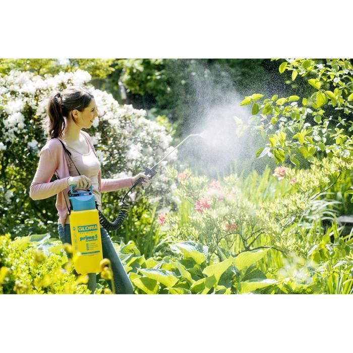 GLORIA - Prima 5 Comfort - 5L pressure sprayer with lance and brass nozzle and 2m50 spiral hose