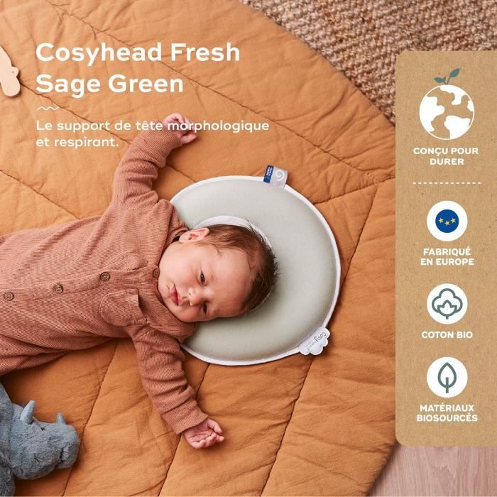 Baby headrest - BABYMOOV - Cosyhead - Baby morphology - Oeko-Tex certified organic cotton - Fresh Sage Green