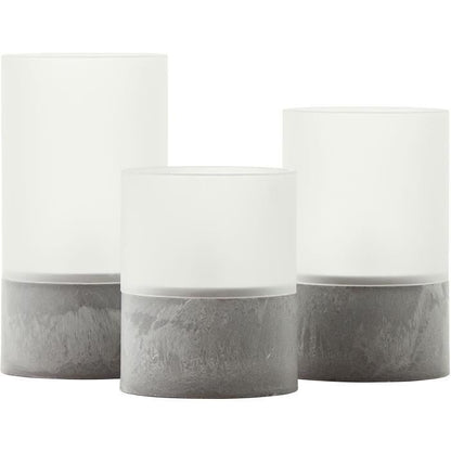 Set of 3 BRILLIANT LED CANDLE table lamps - 2500K - Plastic and glass - Grey and matt white