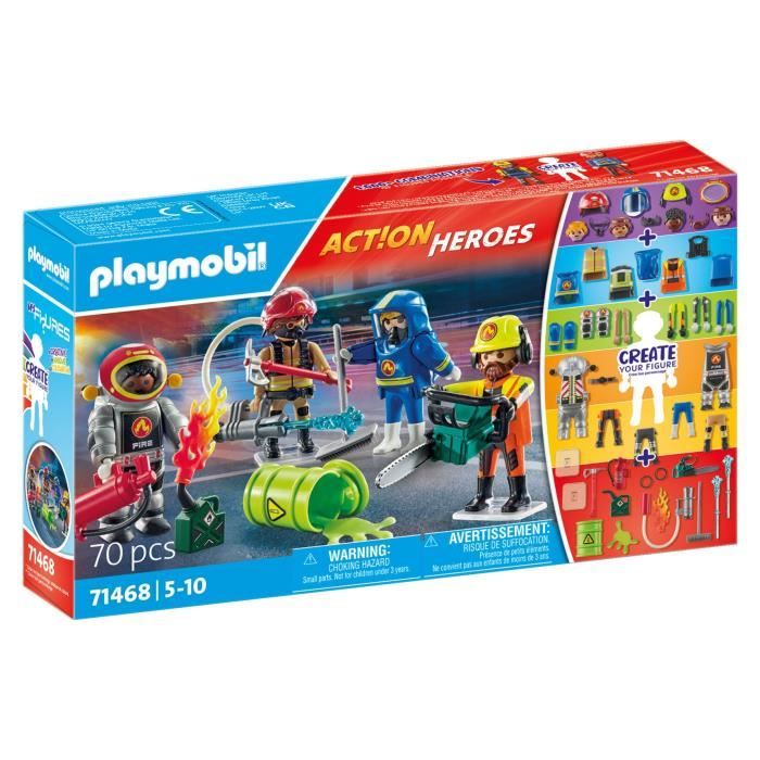 PLAYMOBIL 71468 My figures: risky jobs - with four characters from the field of firefighters - Firefighters - Ages 5 and up