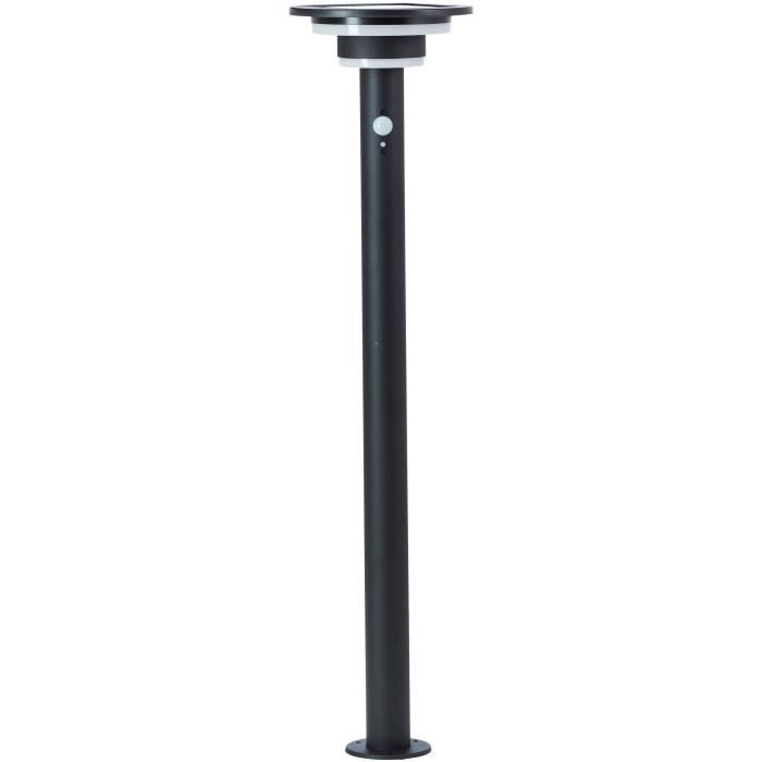 Outdoor bollard - BRILLIANT - GARVINA - LED and solar - Motion detector - Stainless steel and plastic - 4 W - Black