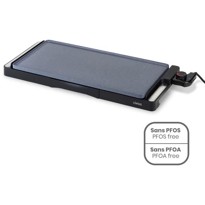 Ceramic griddle - LIVOO - DOC320 - 2200W - Removable cast iron plate - Adjustable thermostat