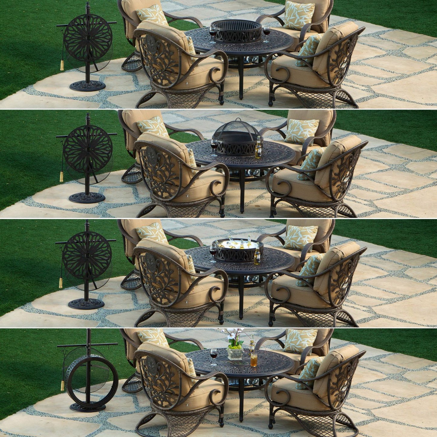 Grand Bonaire Weave Outdoor Fire Pit Table With Accessories (KIT)