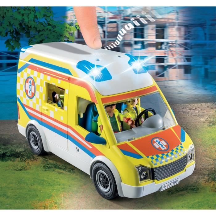PLAYMOBIL - 71202 - City Action Les Subcutors - Ambulance with light and sound effects