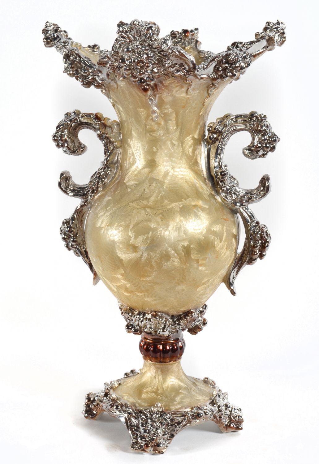 Crinkled Silver Vase