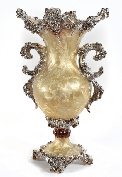 Crinkled Silver Vase