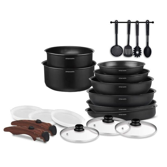 Cookware - All heat sources including induction - Arthur Martin - AM0530 - Aluminum - Non-stick - 20 pieces - Removable handle