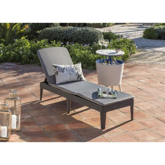 Allibert by Keter - Jaipur - Sunbathing in Imitation Rattan Braided - Gray