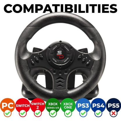 SUBSONIC - SV450 - Racing Wheel - Compatible Xbox Series, Switch, PS4, Xbox One, PC (programmable)