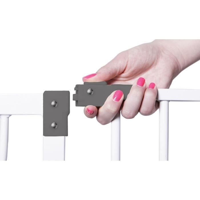 Safety barrier and 18 cm extension - DREAMBABY - LIBERTY - 1 barrier + 1 extension - 93-99 cm - White