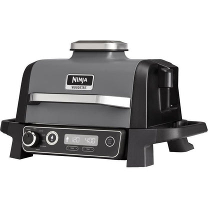 Electric barbecue - NINJA - Woodfire - OG701EU - Grill, smoker & air fryer - Non-stick - Grey and black