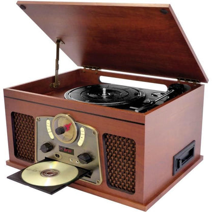 INOVALLEY RETRO10E-BTH-N - Retro Hi-Fi system - Bluetooth connectivity, USB, Vinyls, CD, K7 audio, FM Radio, Aux-In - Aged wood