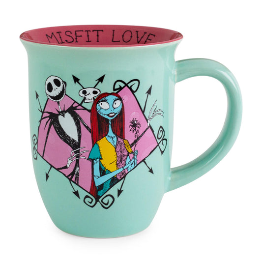 Disney Nightmare Before Christmas Jack and Sally 20-Ounce Wide Rim Ceramic Mug