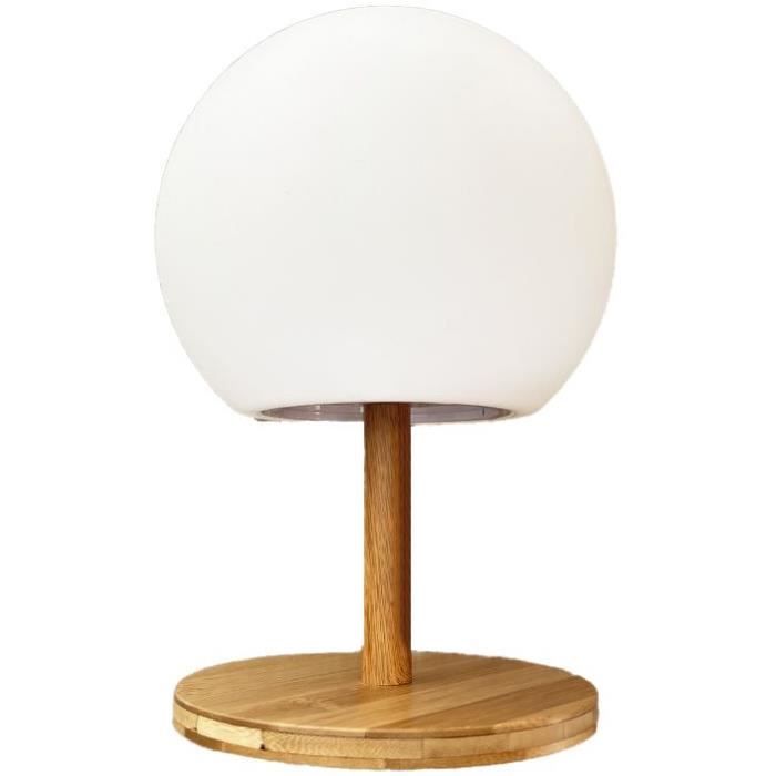 LUMISKY - Table lamp - wireless - extendable bamboo foot - H28cm - warm white / white LED LUNY