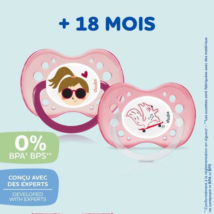 DODIE Set of 3 Anatomical Soothers Day and Night +18 Months X3
