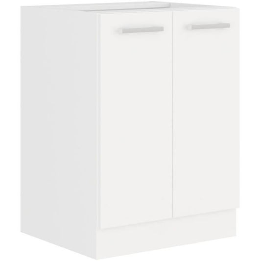 ATLAS Low cabinet with 2 doors - White decor - L60cm - Sold without worktop
