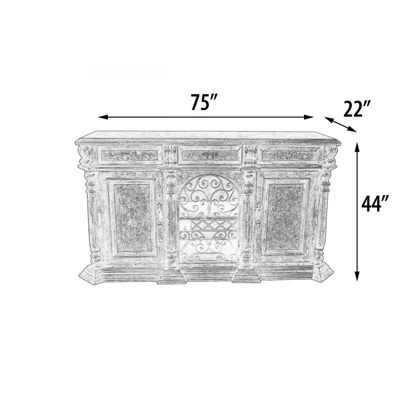 Peruvian Iron Scroll Buffet