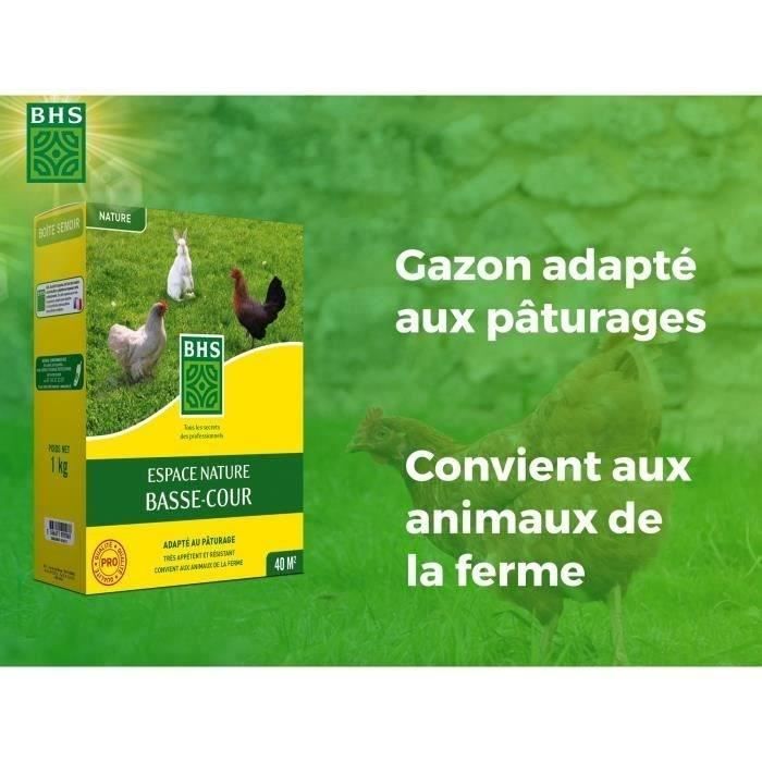 Lawn - BHS - Espace Nature 1kg | 40m² | Rich in protein, fast, homogeneous | Outdoor animal welfare.