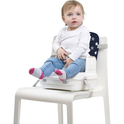 Baby booster seat for dining table - BENBAT - Portable and washable - Easy to fold - Adjustable safety harness - Navy