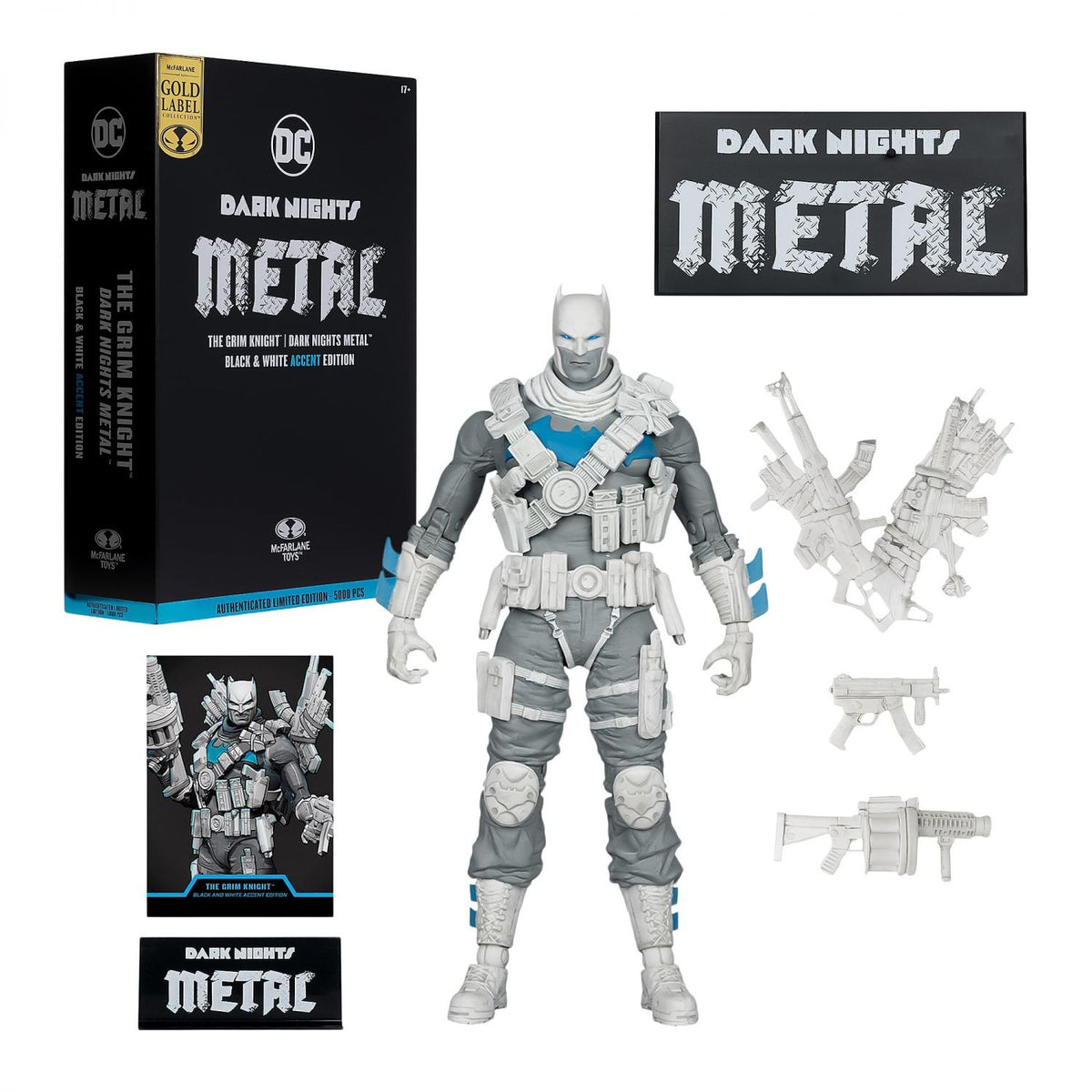 DC Multiverse Dark Nights: Metal Figure | The Grim Knight BW Accent Edition