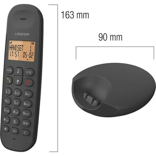 Cordless landline telephone - LOGICOM - DECT ILOA 250 DUO - Black - Without answering machine