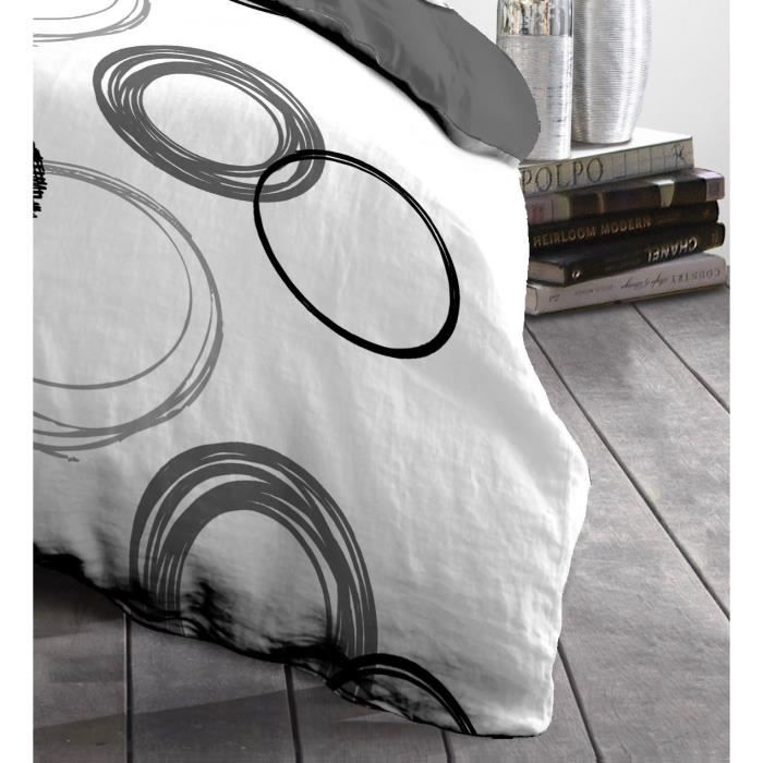 Darace microfibre duvet set - 1 duvet cover 220 x 240 cm + 2 pillowcases 63 x 63 cm - light gray
