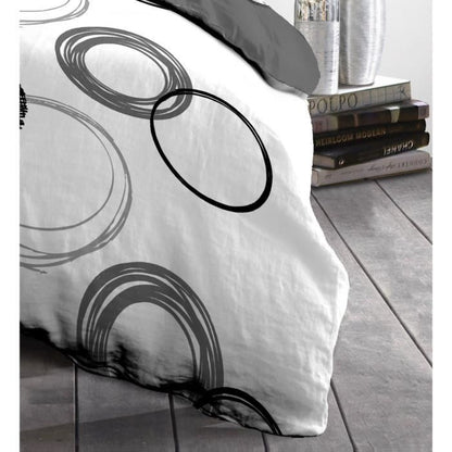 Darace microfibre duvet set - 1 duvet cover 220 x 240 cm + 2 pillowcases 63 x 63 cm - light gray