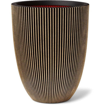 Capi Elegant Groove Vase 46x58 cm Black and gold 445495