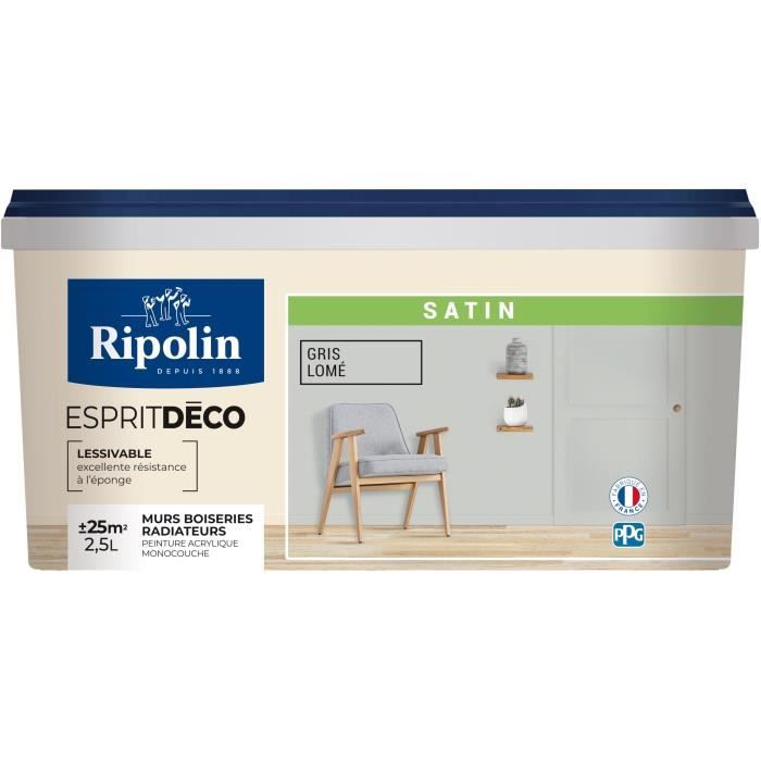 RIPOLIN Wall paint all parts, Ripolin - Gray lome Satin, 2,5L