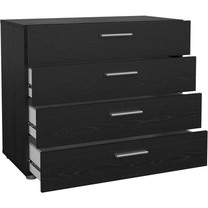 Chest of drawers - 4 drawers - Black - L80.2 x D40.25 x H68.1 cm
