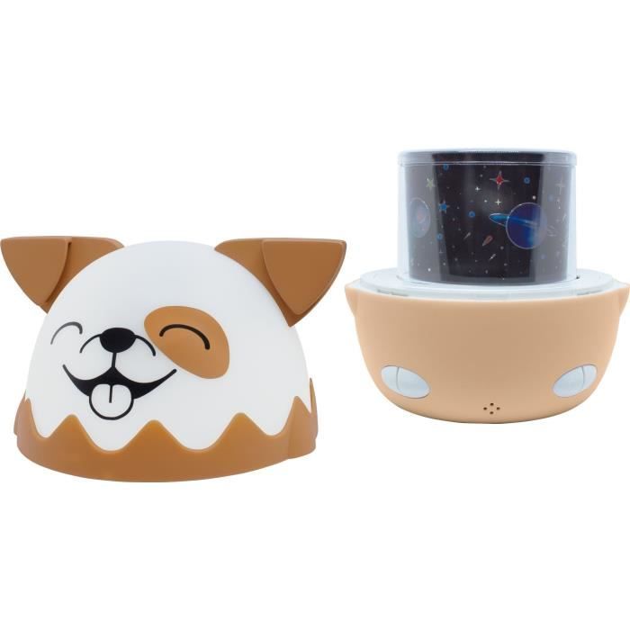 Wireless Musical Night Light - BIGBEN - Dog - 360° Projection, 13 Movies, 8 Melodies, Remote Control, USB-C Battery