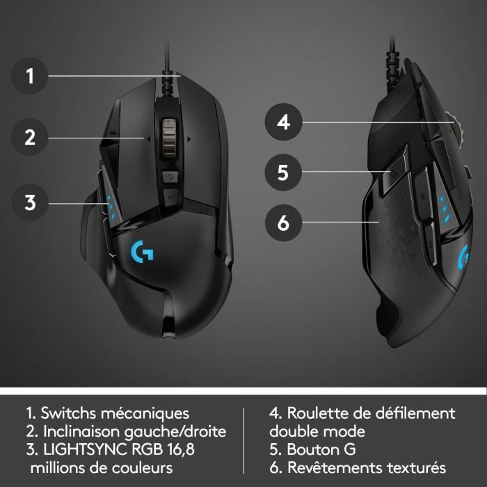 Logitech G502 HERO Souris Gaming