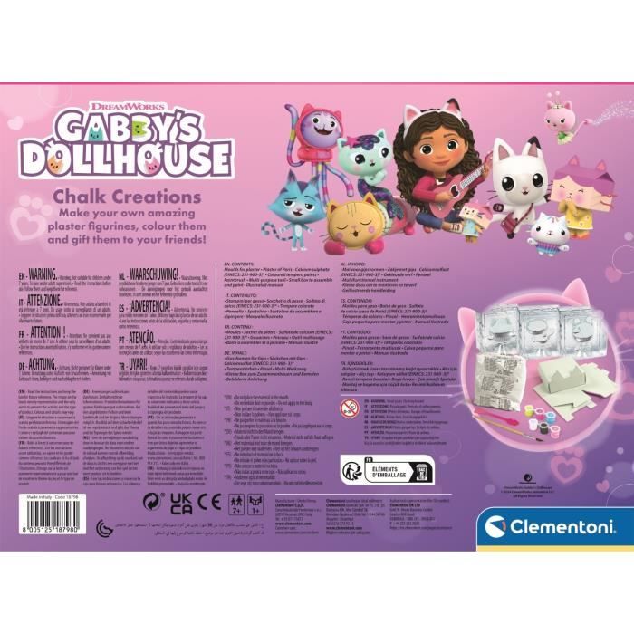 Clementoni - Gabby and the Magic House plaster creations - Multi-activity box (sculpture, paintings, etc.) - From 7 years old