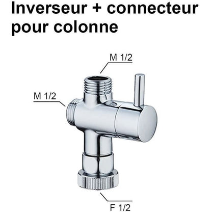 Shower column diverter and connector - Standard - EDOUARD ROUSSEAU - Chrome