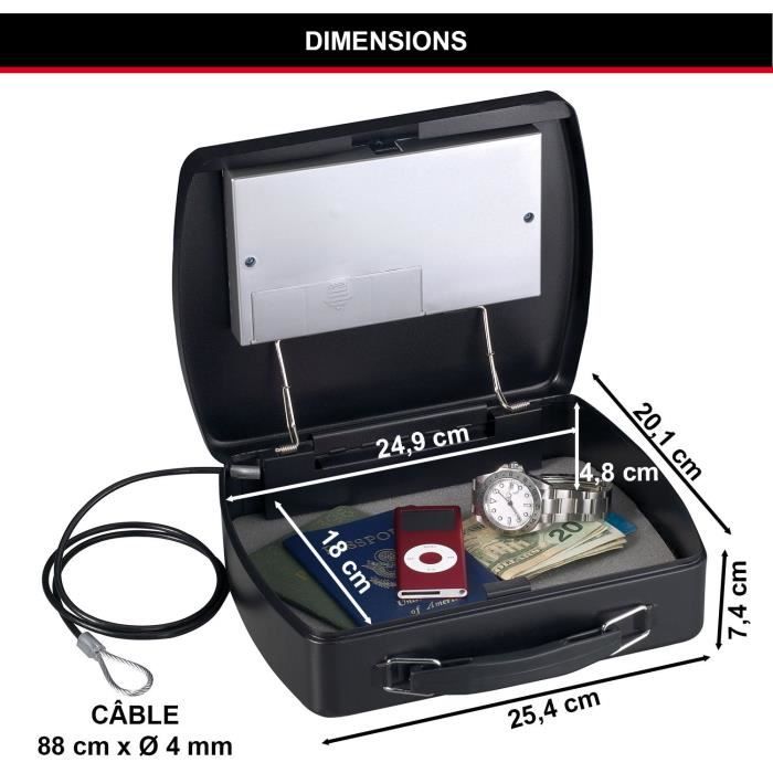 MASTER LOCK Portable Security Case for Travel with Cable - Electronic Combination + Key