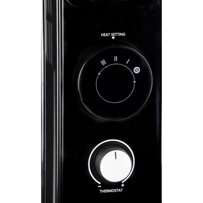 Oil-filled radiator - 2000 W - DOMO - DO7327R - 42.5 x 28 x 64 cm - Black