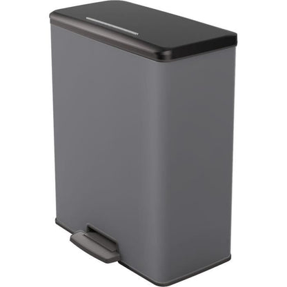 Rectangle Trash Can - DECO BIN - CURVER - 65L - Large capacity - 49 x 32 x 61 cm - Anthracite