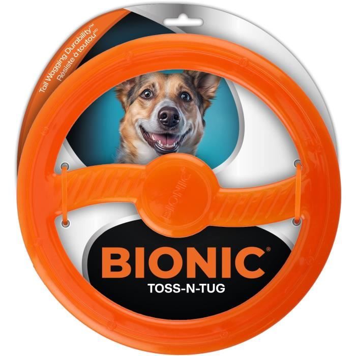 Dog Toy - BIONIC - Toss-N-Tug Ring - All Dog Sizes - Ultra-Durable Rubber - Lead, BPA & Phthalate Free