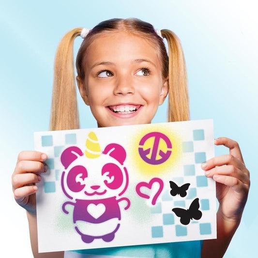Canal Toys - Airbrush Art - Poster Creation Kit with electronic spray, stencils and markers - AIR 015