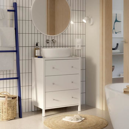 Vanity unit - White - 3 drawers - L64 x D40 x H83 cm - IPSARION